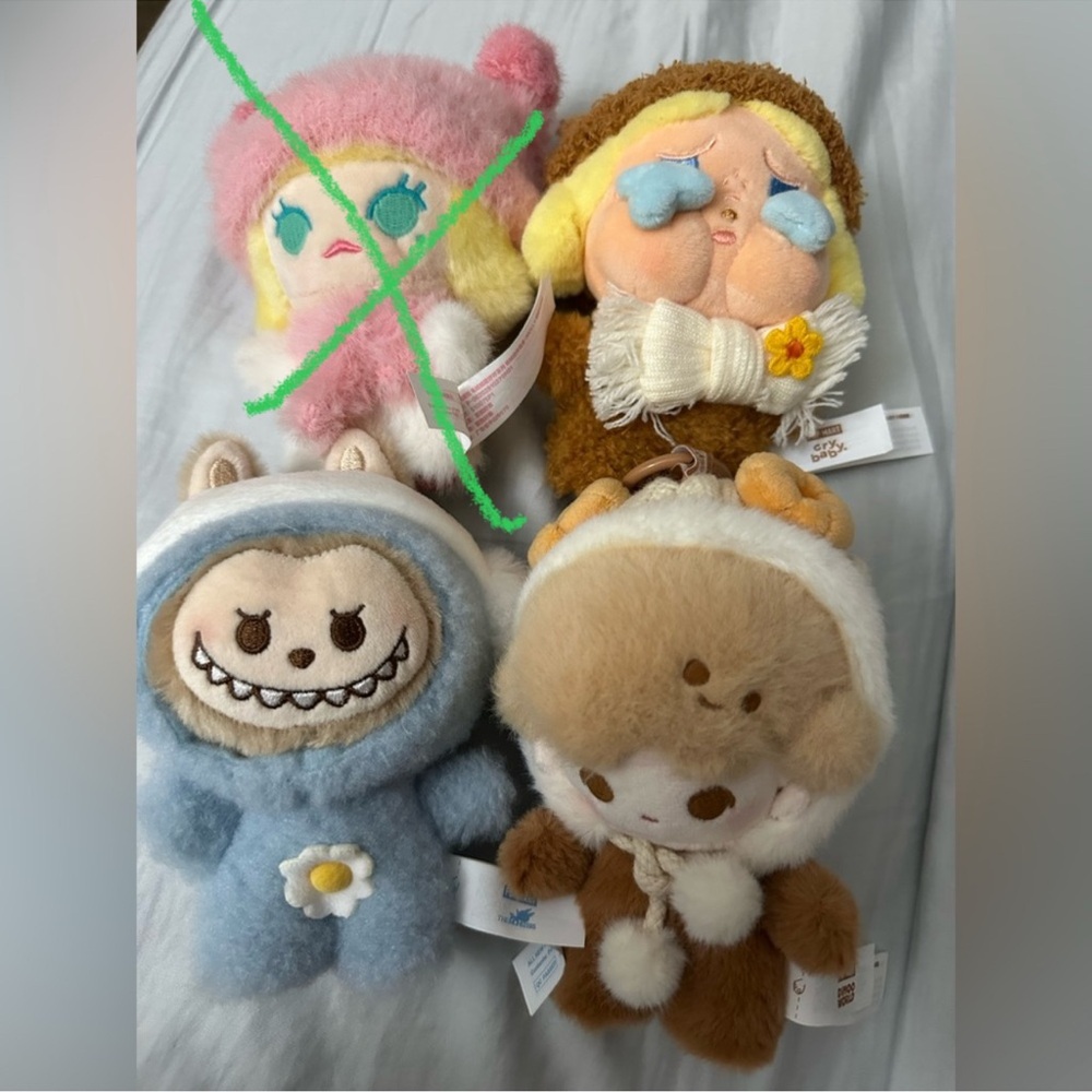 Pop bean fluffy and cozy series Cute Plush Keychain labubu/crybaby/dimoo
